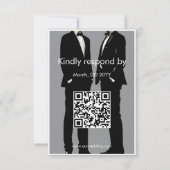 Elegante moderne gay Mannen bruiloft QR-code RSVP Kaartje (Achterkant)