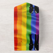 Elegante moderne gay Mannen bruiloft regenboog All In One Uitnodiging (Buitenkant)