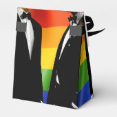 Elegante moderne gay Mannen bruiloft regenboog Bedankdoosjes (Achterkant)