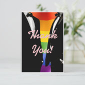 Elegante moderne gay Mannen bruiloft regenboog Bedankkaart (Staand voorkant)