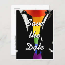 Elegante moderne gay Mannen bruiloft regenboog Briefkaart