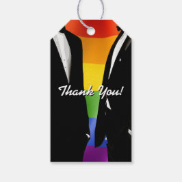 Elegante moderne gay Mannen bruiloft regenboog Cadeaulabel