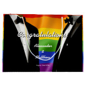 Elegante moderne gay Mannen bruiloft regenboog Groot Cadeauzakje (Achterkant)