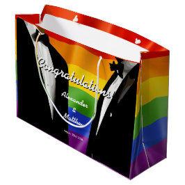 Elegante moderne gay Mannen bruiloft regenboog Groot Cadeauzakje