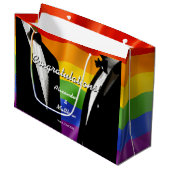 Elegante moderne gay Mannen bruiloft regenboog Groot Cadeauzakje (Voorkant Gekanteld)
