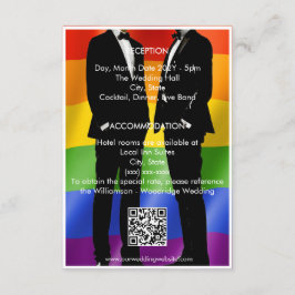 Elegante moderne gay Mannen bruiloft regenboog Informatiekaartje