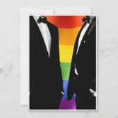 Elegante moderne gay Mannen bruiloft regenboog Kaart (Achterkant)