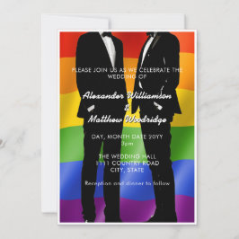Elegante moderne gay Mannen bruiloft regenboog Kaart