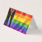 Elegante moderne gay Mannen bruiloft regenboog pla Kaart (Voorkant)