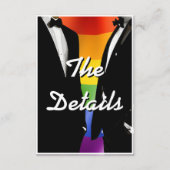 Elegante moderne gay Mannen bruiloft regenboog QR- Informatiekaartje (Voorkant)