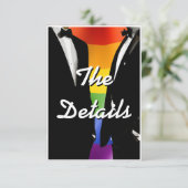 Elegante moderne gay Mannen bruiloft regenboog QR- Informatiekaartje (Staand voorkant)