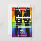 Elegante moderne gay Mannen bruiloft regenboog RSVP Kaartje (Achterkant)
