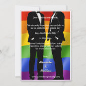 Elegante moderne gay Mannen bruiloft regenboog Save The Date (Achterkant)