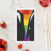 Elegante moderne gay Mannen bruiloft regenboog Servet (Insitu)