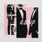 Elegante moderne gay Mannen bruiloft RSVP Kaartje (Voorkant / Achterkant)
