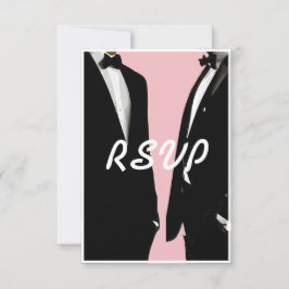 Elegante moderne gay Mannen bruiloft RSVP Kaartje