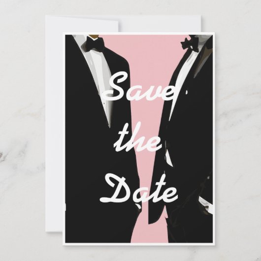 Elegante moderne gay Mannen bruiloft Save The Date (Voorkant)