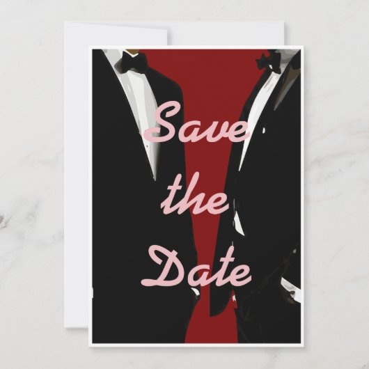 Elegante moderne gay Mannen bruiloft Save The Date (Voorkant)
