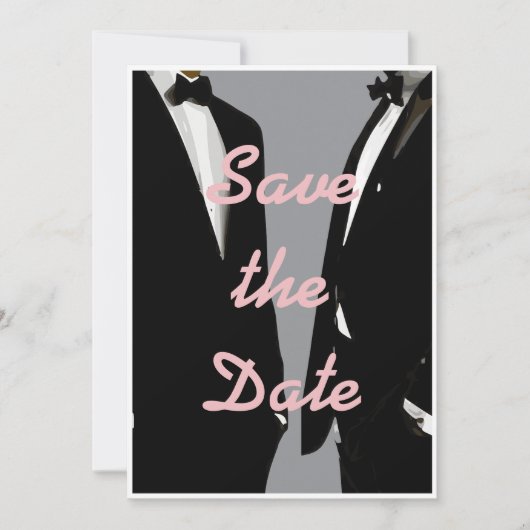 Elegante moderne gay Mannen bruiloft Save The Date (Voorkant)