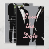 Elegante moderne gay Mannen bruiloft Save The Date (Voorkant / Achterkant)