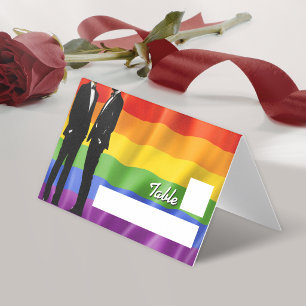 Elegante moderne gay mannen trouwkaartjes in regen kaart