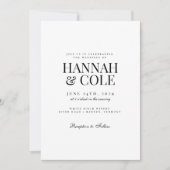 Elegante moderne gedurfde namen bruiloft kaart (Voorkant)