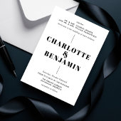 Elegante moderne gedurfde zwart-wit bruiloft kaart