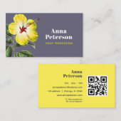 Elegante moderne  geel Hawaïaanse Hibiscus Visitekaartje (Voorkant / Achterkant)