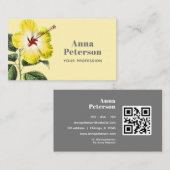 Elegante moderne  geel Hawaïaanse Hibiscus Visitekaartje (Voorkant / Achterkant)