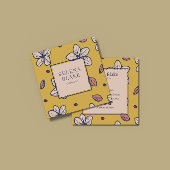 Elegante moderne gele bloem - chique vierkante visitekaartje