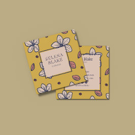 Elegante moderne gele bloem - chique vierkante visitekaartje