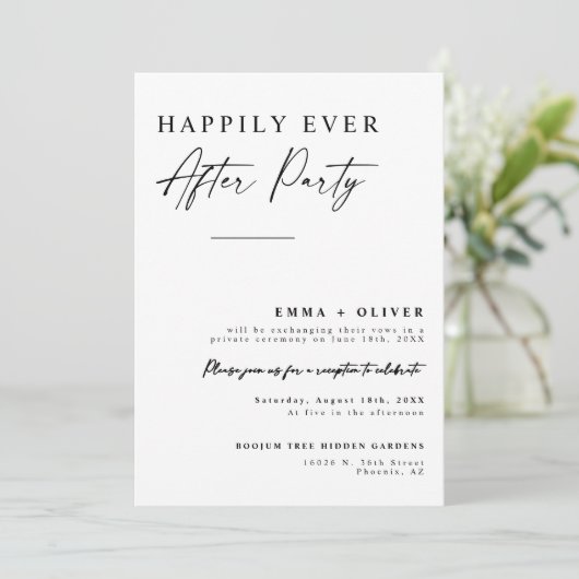 Elegante moderne gelukkig ooit na QR-codefoto Kaart (Staand voorkant)