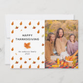 Elegante moderne gelukkige Thanksgiving herfst fot Feestdagenkaart (Voorkant)