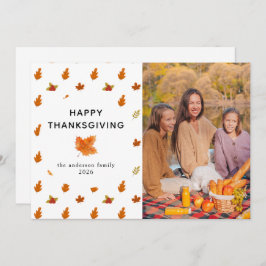 Elegante moderne gelukkige Thanksgiving herfst fot Feestdagenkaart