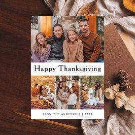 Elegante moderne gelukkige Thanksgiving herfst fot Feestdagenkaart