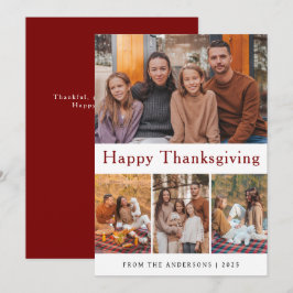 Elegante moderne gelukkige Thanksgiving herfst fot Feestdagenkaart