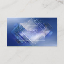Elegante Moderne Geometrische Blauwe en Witte Diam