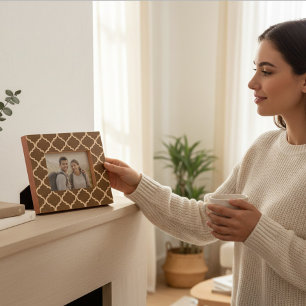 Elegante moderne geometrische patroon houten gegraveerde lijstjes