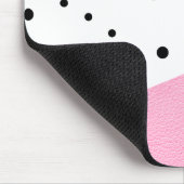 Elegante moderne, geometrische roze leren zwarte s muismat (Hoek)