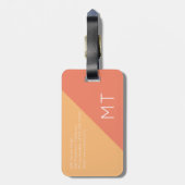 elegante, moderne & geometrische Salmon World Trav Bagagelabel (Achterkant verticaal)