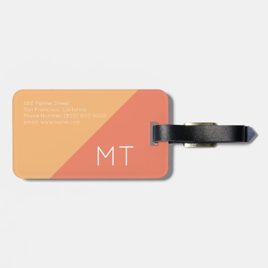 elegante, moderne & geometrische Salmon World Trav Bagagelabel (Achterkant horizontaal)