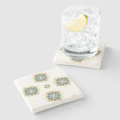 Elegante moderne geometrische ster bursts stenen onderzetter (Zijkant)