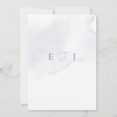 Elegante moderne geometrische stoffige blauwe bloe kaart (Achterkant)