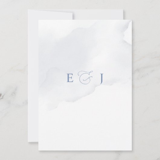 Elegante moderne geometrische stoffige blauwe bloe kaart (Achterkant)