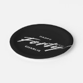 Elegante moderne gepersonaliseerde 40e verjaardag papieren bordje (Gekanteld)