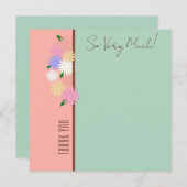 Elegante moderne gepersonaliseerde bloemenbedankka (Voorkant / Achterkant)