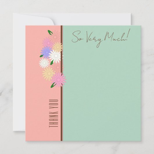 Elegante moderne gepersonaliseerde bloemenbedankka (Voorkant)