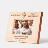 Elegante moderne gepersonaliseerde eerste communie gegraveerde lijstjes
