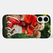 Elegante moderne gepersonaliseerde liefdesscript f Case-Mate iPhone case (Achterkant (horizontaal))