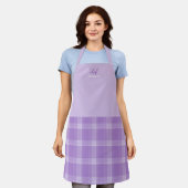 Elegante Moderne Gepersonaliseerde Paarse Tartan Schort (Gedragen)